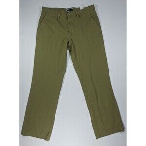 Club Room Mens Chino Pants 32x30 Khaki Green 4-Way Stretch NWT New Classic Fit